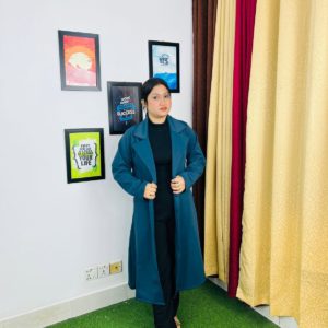 টিল ব্লু ওভারকোট
